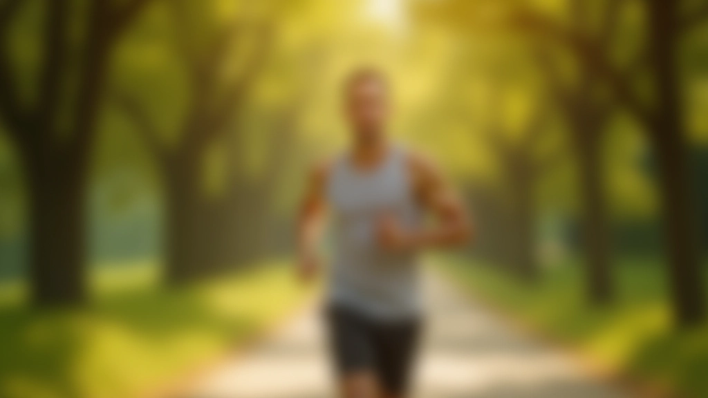 Person running outdoors on sunny morning path, showing commitment to fitness habit